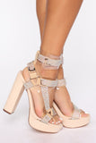 Glitz And Glamour Platform Heel - Nude