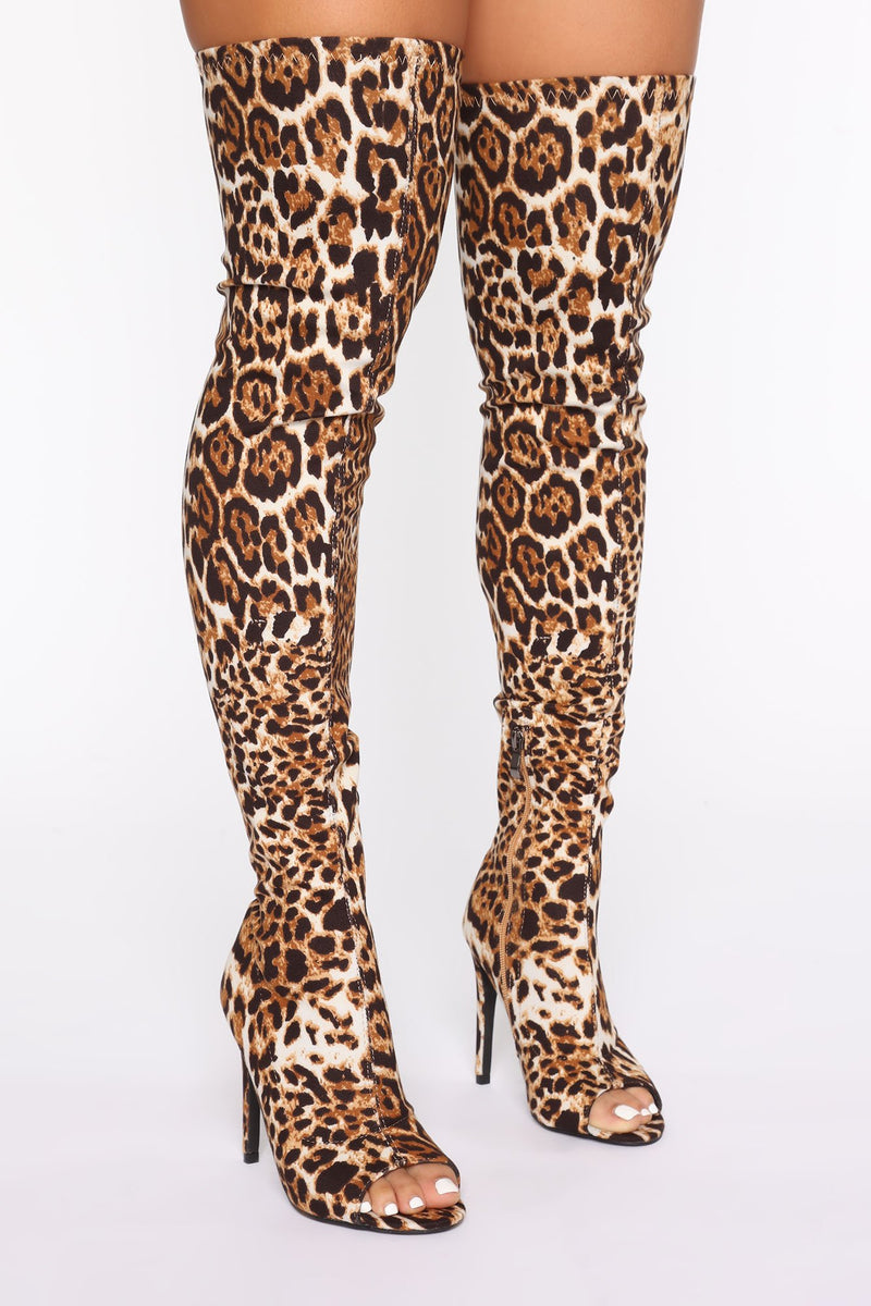 Call Me Fierce Heeled Boots - Leopard