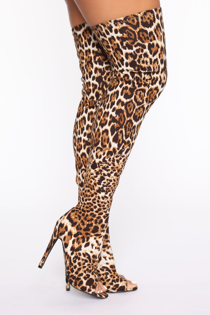 Call Me Fierce Heeled Boots - Leopard