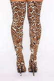 Call Me Fierce Heeled Boots - Leopard