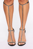 Up To Here Heeled Sandals - Black
