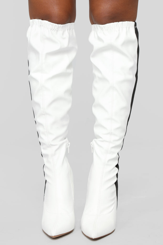 Anytime Girl Heeled Boot - White