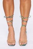 Flare Out Heeled Sandals - Multi Color