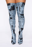 Front Page Heeled Boots - Multi Color