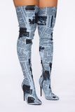Front Page Heeled Boots - Multi Color