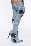 Front Page Heeled Boots - Multi Color
