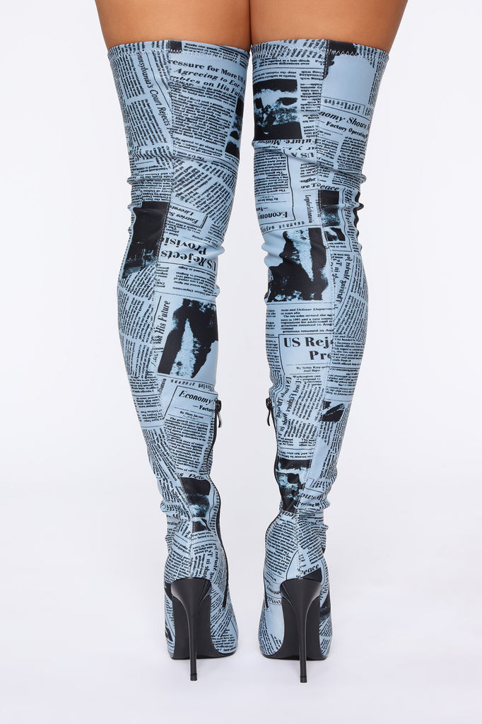 Front Page Heeled Boots - Multi Color