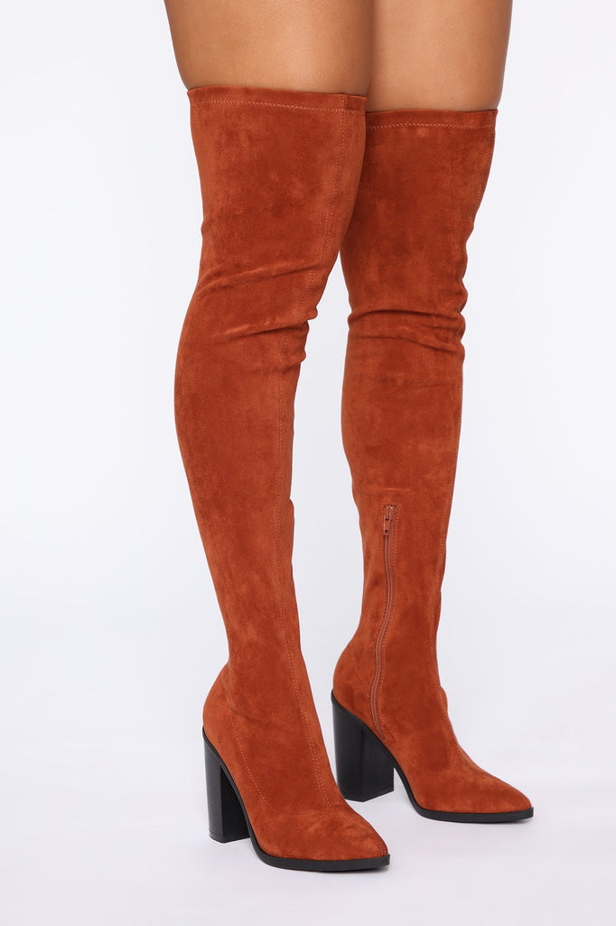 Autumn Calls Heeled Boot - Rust