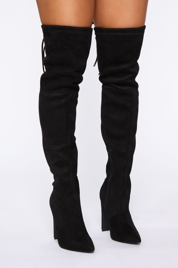 Wild Diva Heeled Boots - Black