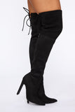 Wild Diva Heeled Boots - Black