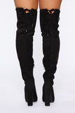 Wild Diva Heeled Boots - Black