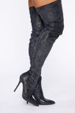 High Voltage Heeled Boots - Blue
