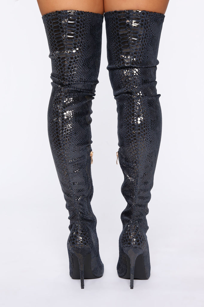 High Voltage Heeled Boots - Blue