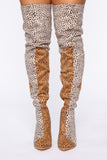 Spot Me Out Heeled Boots - Leopard