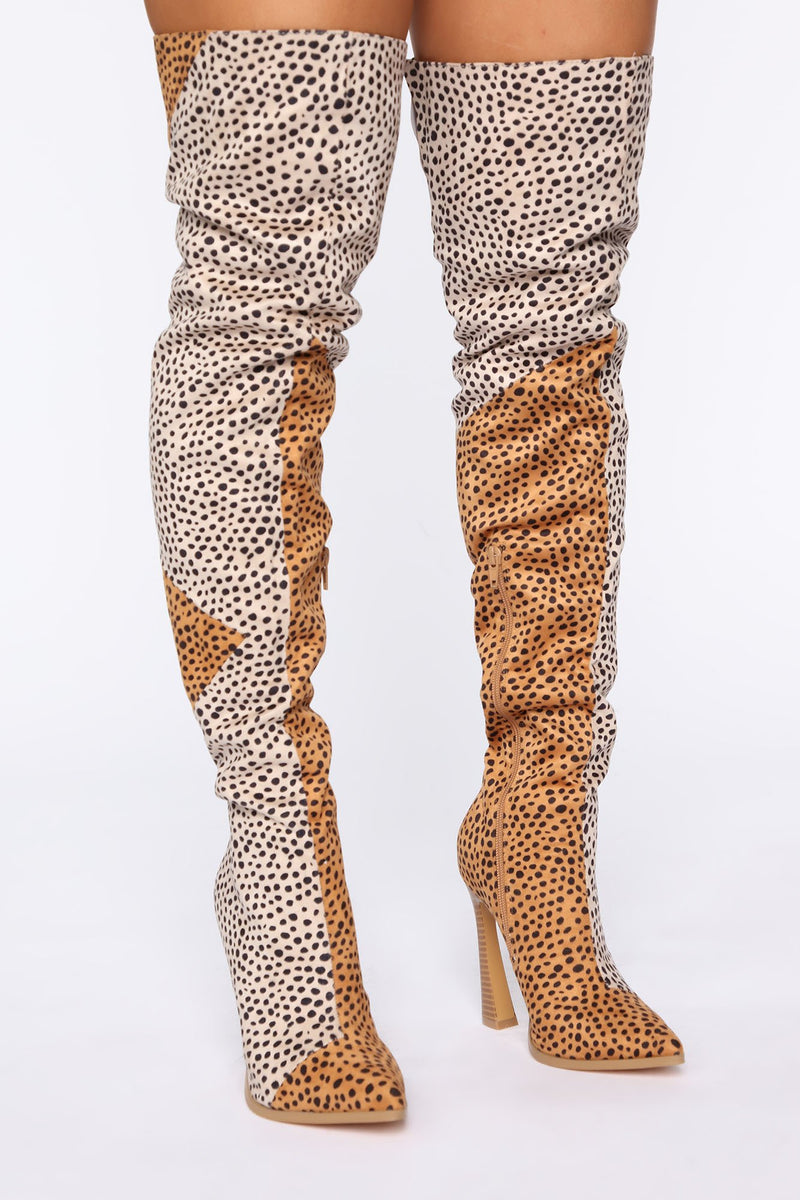 Spot Me Out Heeled Boots - Leopard