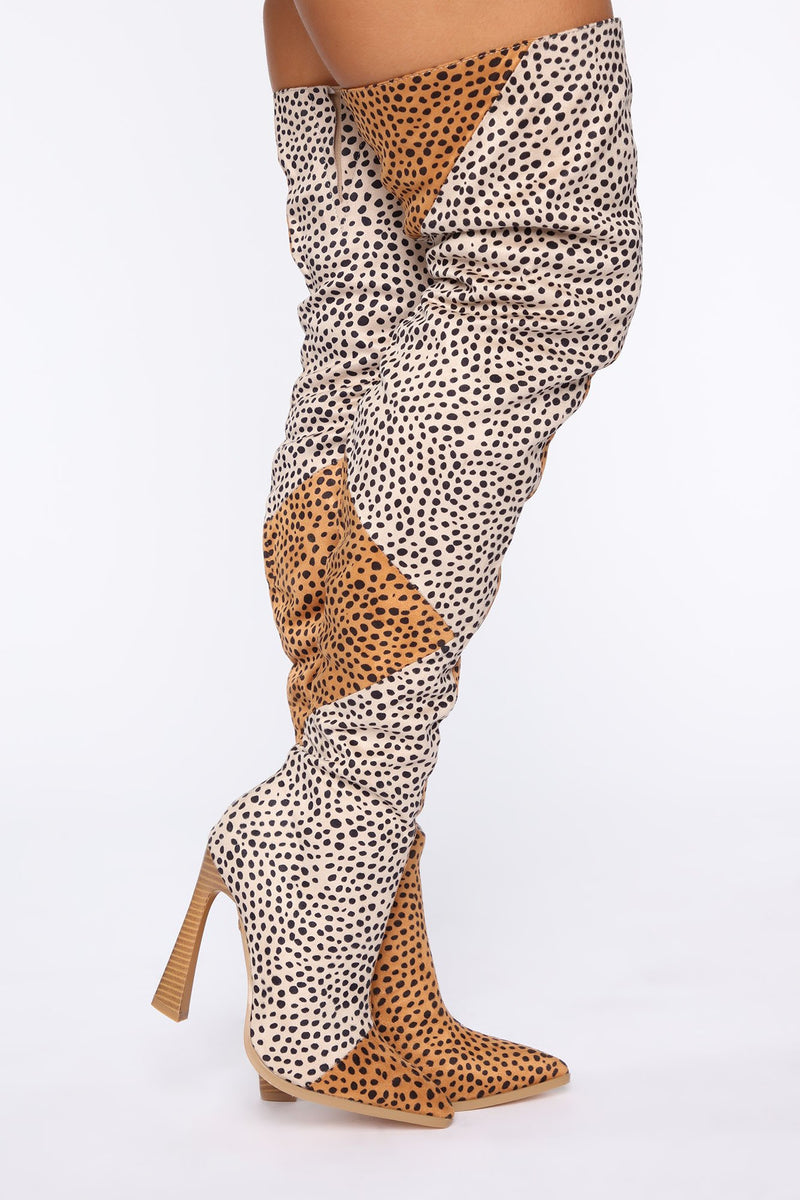 Spot Me Out Heeled Boots - Leopard