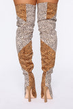 Spot Me Out Heeled Boots - Leopard