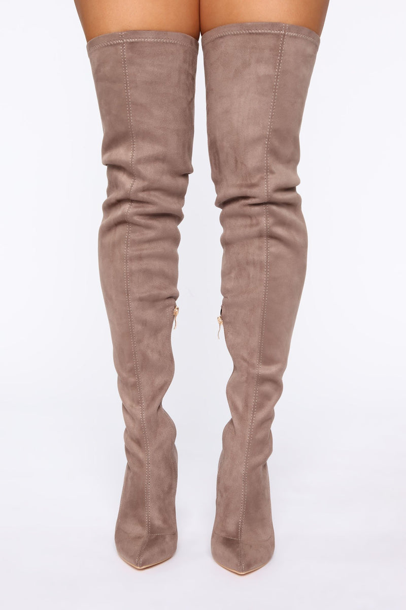 High Voltage Heeled Boots - Taupe
