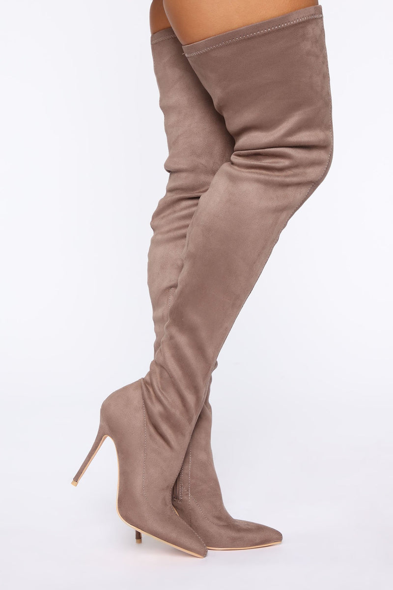High Voltage Heeled Boots - Taupe