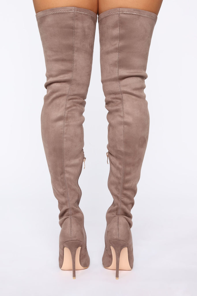 High Voltage Heeled Boots - Taupe