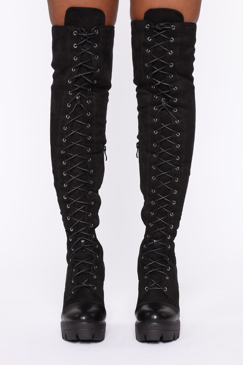 Not In The Same Lane Boots - Black
