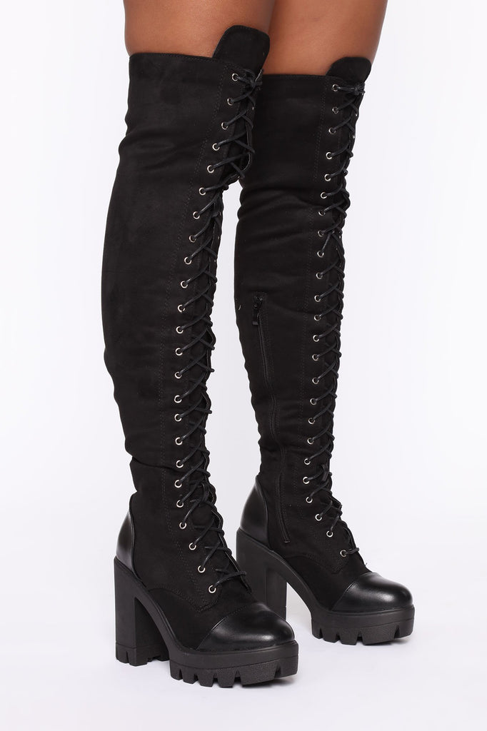 Not In The Same Lane Boots - Black