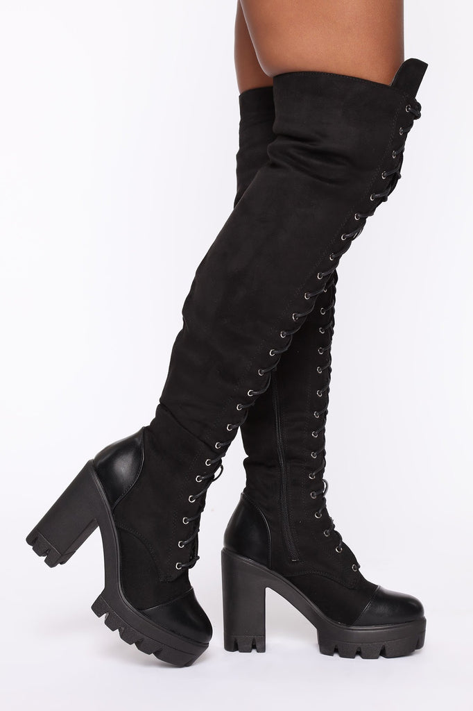 Not In The Same Lane Boots - Black