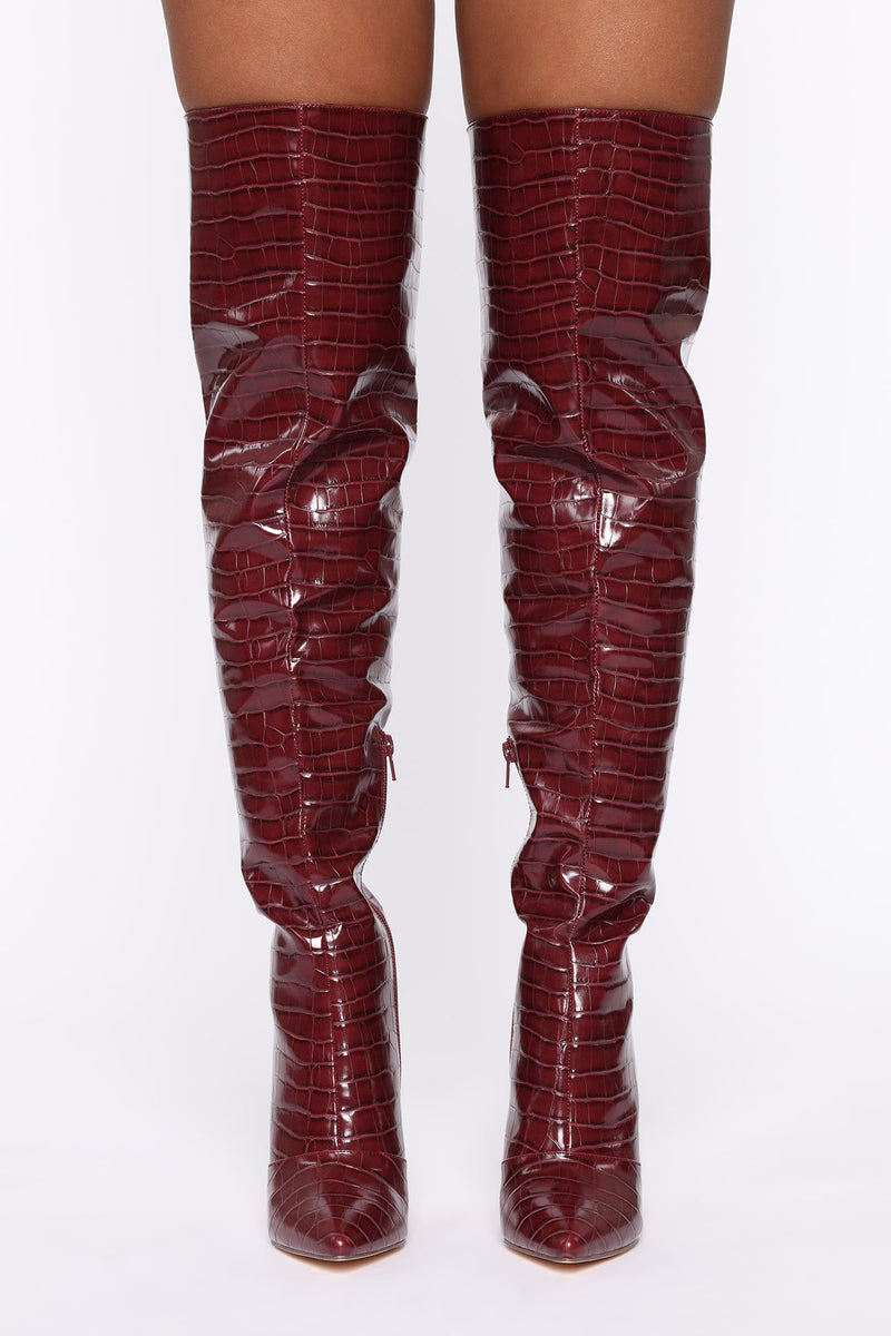Seductress Heeled Boot - Wine