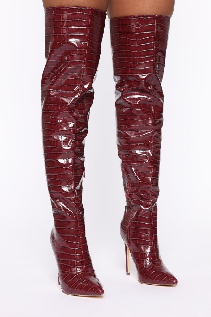 Seductress Heeled Boot - Wine