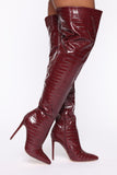 Seductress Heeled Boot - Wine