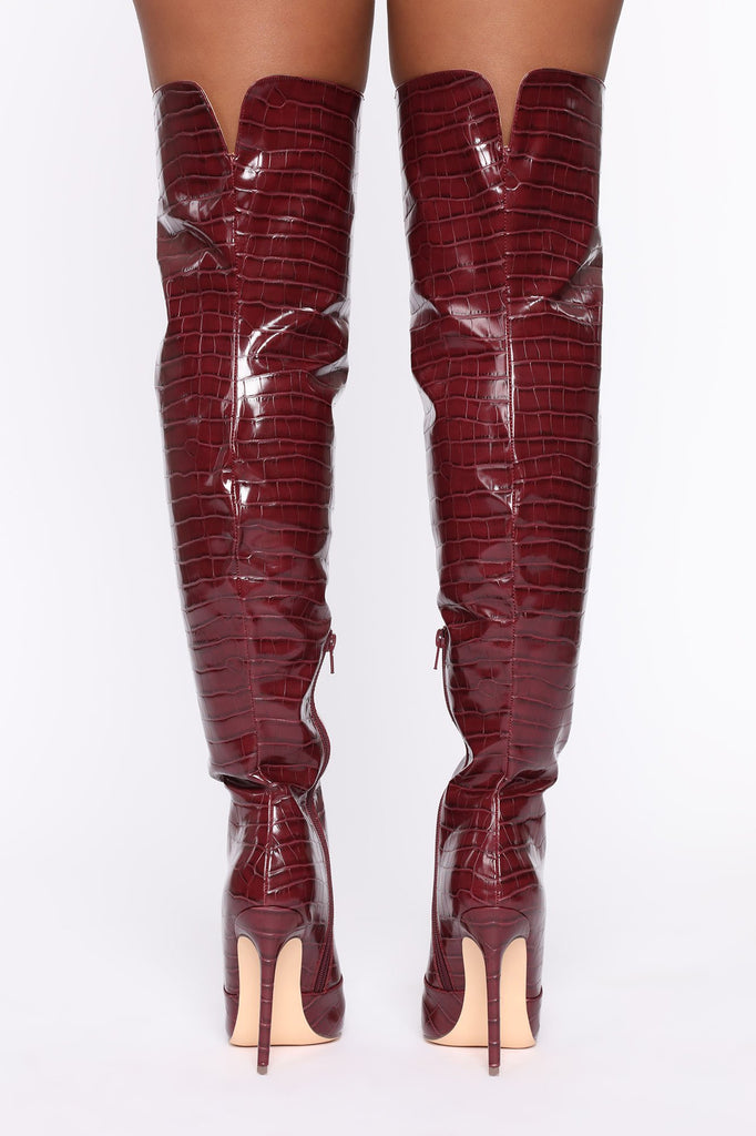 Seductress Heeled Boot - Wine