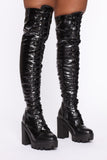 Not In The Same Lane Boots - Black Snake