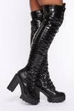 Not In The Same Lane Boots - Black Snake
