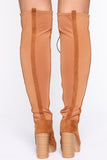 Savage Season Thigh High Boots - Chestnut