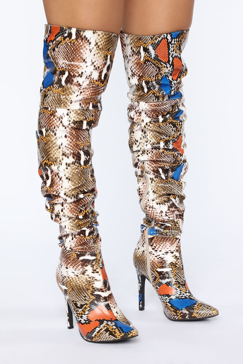 Heard About You Heeled Boots - Multi Color