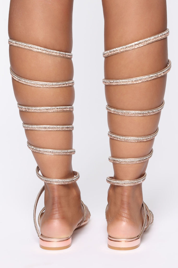 Time To Shine Gladiator Sandals - Rose Gold