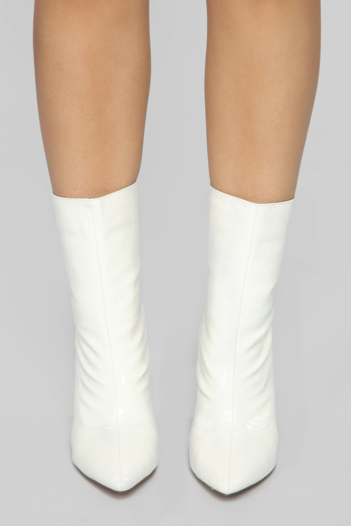 In Disguise Bootie- White Croc