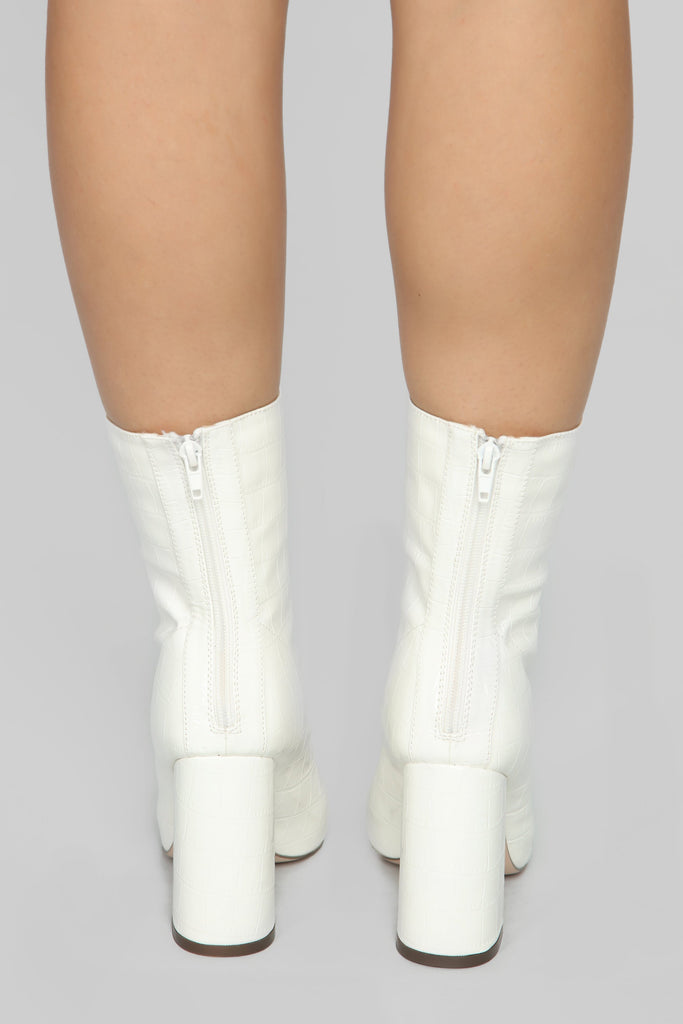 In Disguise Bootie- White Croc