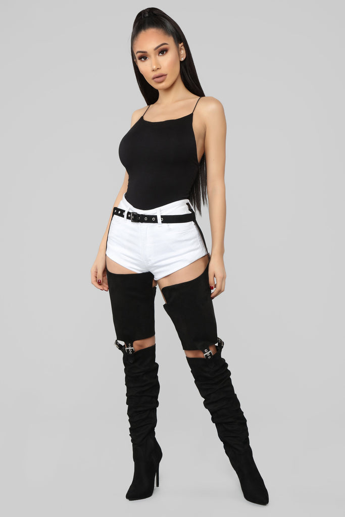 Keep Trying Heeled Boot - Black