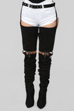 Keep Trying Heeled Boot - Black