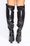 Worst Behavior Over The Knee Boots - Black