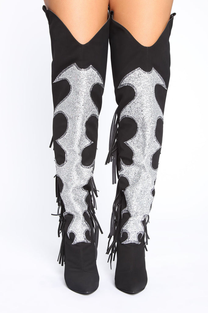 Ridin' West Heeled Boots - Black