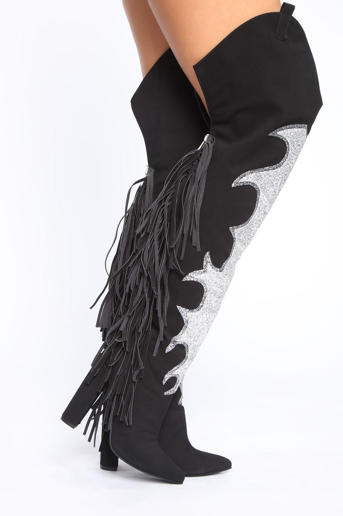 Ridin' West Heeled Boots - Black