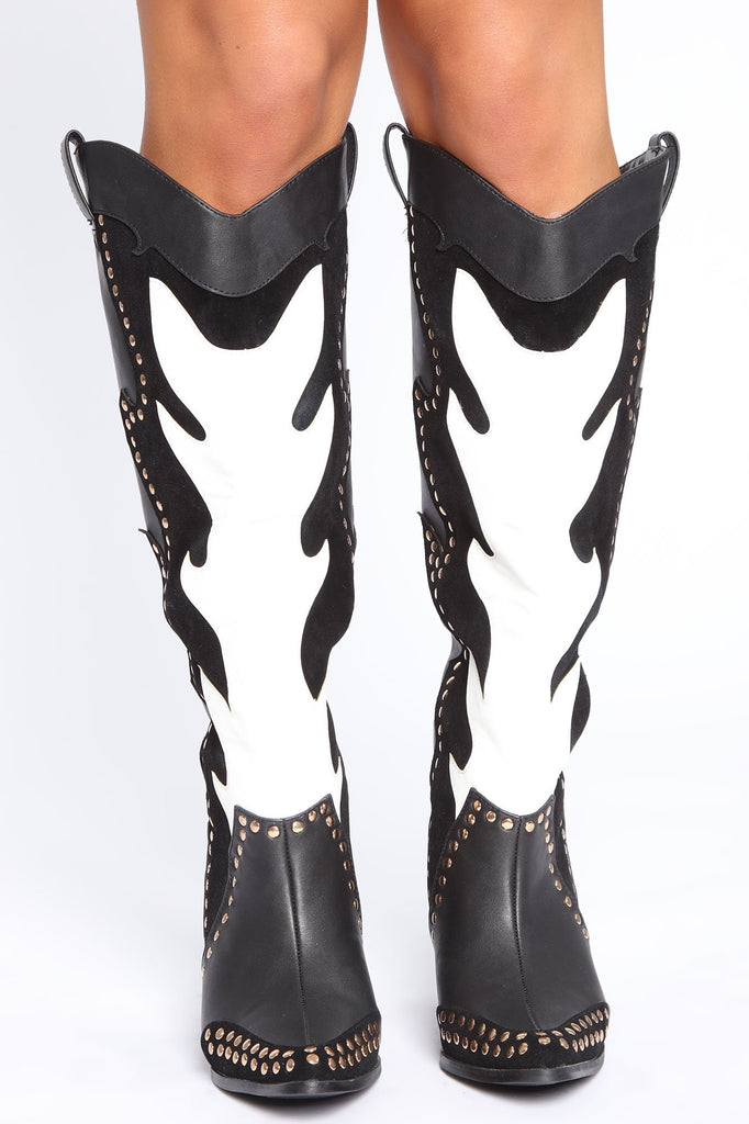 Night Rider Heeled Boots - Black