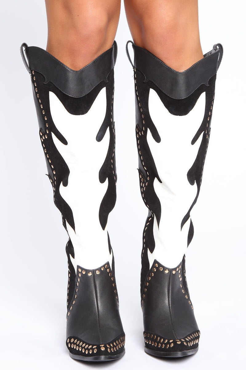 Night Rider Heeled Boots - Black