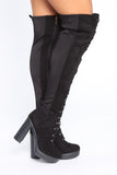 Savage Season Thigh High Boots - Black