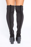 Savage Season Thigh High Boots - Black