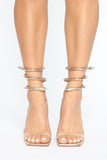 Wrap Your Mind Around This Heeled Sandal - Gold