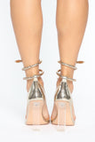 Wrap Your Mind Around This Heeled Sandal - Gold