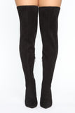 With A Twist Heeled Boots - Black
